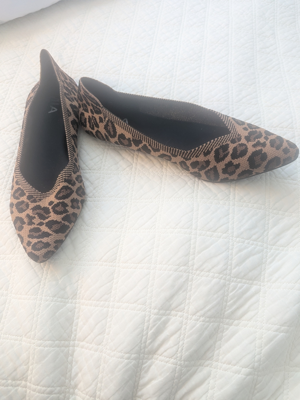 MIA Leopard-Print Pointed Toe Flat - Brown/Black Worn 1x. - Picture 3 of 5